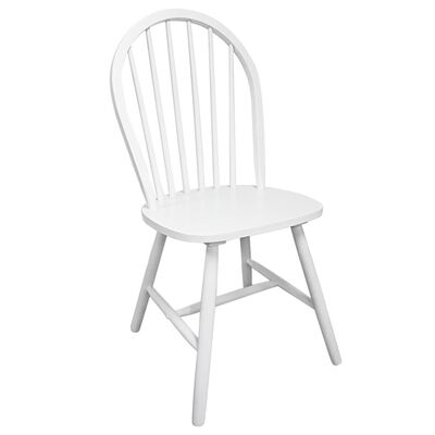 vidaXL Dining Chairs 2 pcs White Solid Rubber Wood