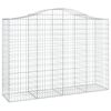 vidaXL Arched Gabion Basket 200x50x140/160 cm Galvanised Iron