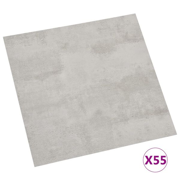 vidaXL Self-adhesive Flooring Planks 55 pcs PVC 5.11 m² Light Grey