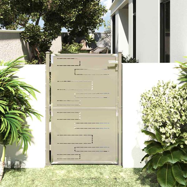 vidaXL Garden Gate 100x145 cm Stainless Steel