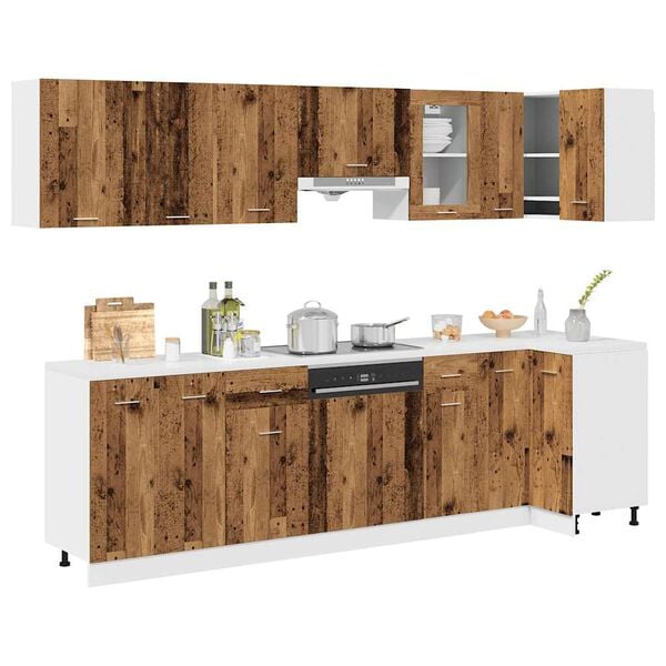 vidaXL 11 Piece Kitchen Cabinet Set Lyon Old Wood Engineered Wood