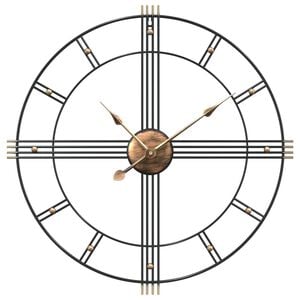 vidaXL Wall Clock Black &Oslash;60 cm Iron