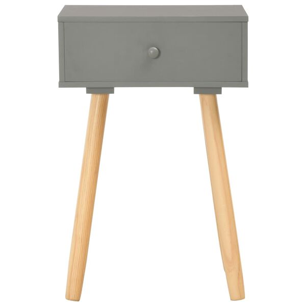 vidaXL Bedside Tables 2 pcs Grey Solid Pinewood