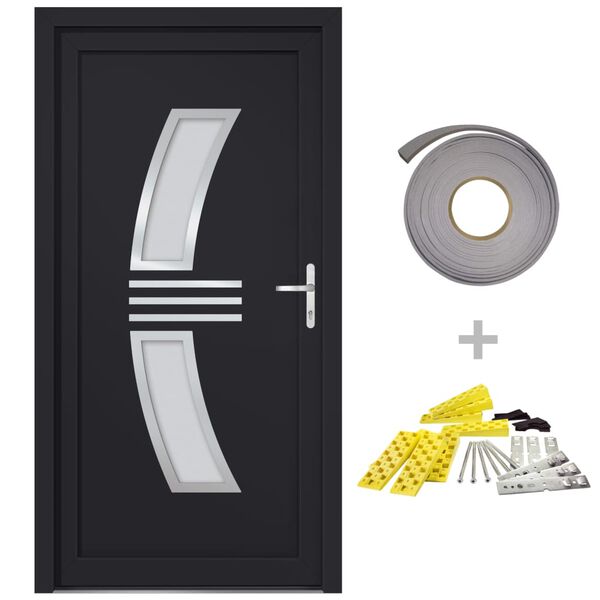 vidaXL Front Door Anthracite 108x200 cm PVC