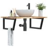 vidaXL Basin Shelf Wall Mounted Steel and Solid Wood Acacia