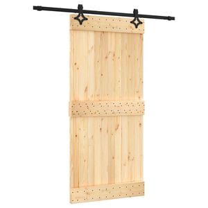 vidaXL Sliding Door 95 x 210 cm Solid Pine Wood (Untreated)