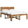 vidaXL Double Bed Frame with Headboard ROSTOCK Natural 120 x 200 cm