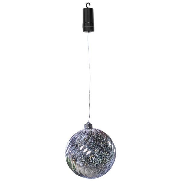 Luxform Battery LED Hanging Lamp Ball Swirl Silver