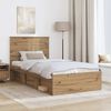vidaXL Bed Frame Artisian Oak 100 x 200 cm Solid Pine Wood