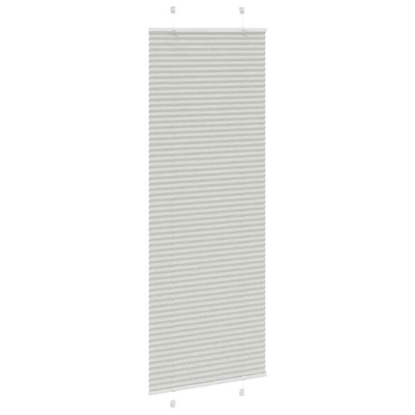 vidaXL Pleated Blind Light Grey 70x200 cm Fabric Width 69.4 cm Polyester