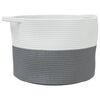 vidaXL Laundry Basket Grey and White &Oslash;55x36 cm Cotton