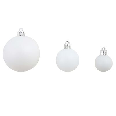 vidaXL 100 Piece Christmas Ball Set 3/4/6 cm White/Grey