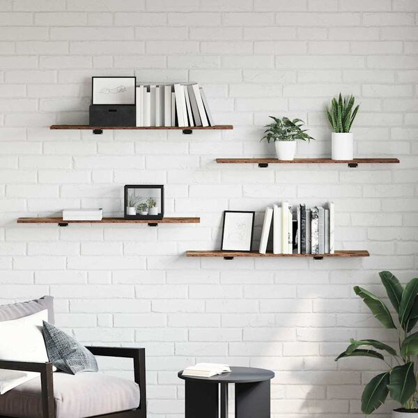 vidaXL Bookshelf Board 4 pcs Brown 100 x 20 x 1.5 cm Engineered Wood