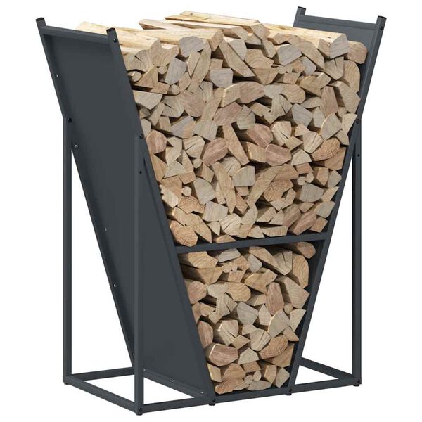 vidaXL Firewood Rack Anthracite 69.5x35x81 cm Cold-rolled steel