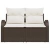 vidaXL Garden Sofa Brown 124 x 62 x 69cm Poly Rattan