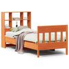 vidaXL Bed Frame without Mattress Wax Brown 75x190 cm Small Single Solid Wood Pine