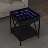 vidaXL Coffee Table with Infinity LED Black 40x40x49 cm