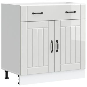 vidaXL Kitchen Base Cabinet Lucca High Gloss White Engineered Wood
