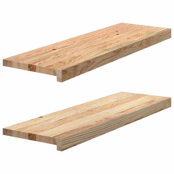 vidaXL Stair Treads 2 pcs Untreated 80x30x2 cm Solid Wood Oak