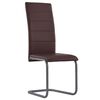 vidaXL Cantilever Dining Chairs 2 pcs Brown Faux Leather