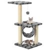 vidaXL Cat Tree with Sisal Scratching Posts 65 cm Grey Paw Print