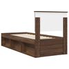 vidaXL Bed Frame with Headboard Brown Oak 75 x 190 cm Solid Pine Wood