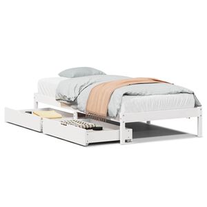 vidaXL Bed Frame without Mattress White 90x190 cm Single Solid Wood Pine