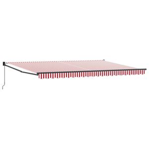 vidaXL Retractable Awning Red and White 500 x 300 x 165 cm