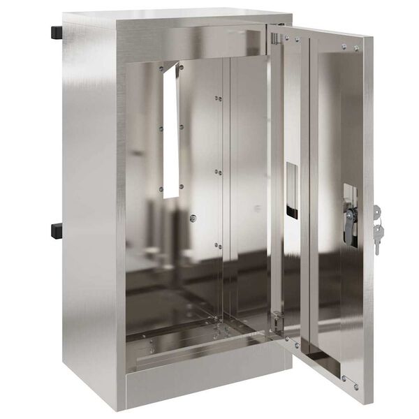 vidaXL Mailbox Black 30 x 23 x 55 cm Stainless steel