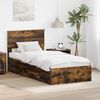 vidaXL Bed Frame with Drawer Smoked Oak 100 x 200 cm Engineered Wood