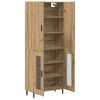 vidaXL Highboard 2 pcs Old Wood Engineered Wood and Glass