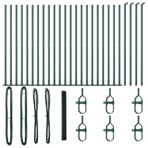 vidaXL Fence Post Green 50 x 1.5 m (25 mm mesh) Steel and PVC