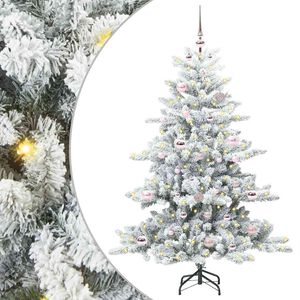 vidaXL Artificial Hinged Christmas Tree White 150 cm PVC and Steel