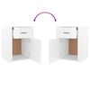 vidaXL Bedside Cabinet High Gloss White 50x36x60 cm Engineered Wood