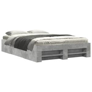 vidaXL Bed Frame without Mattress Concrete Grey 140x200cm Engineered Wood