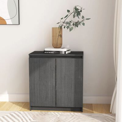 vidaXL Side Cabinet Grey 60x36x65 cm Solid Pinewood
