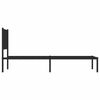 vidaXL Metal Bed Frame without Mattress with Headboard Black 100x200cm