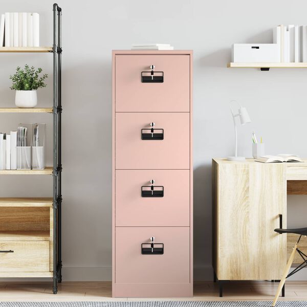 vidaXL File Cabinet Pink 45.5 x 42 x 139 cm Cold-Rolled Steel