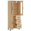 vidaXL Highboard Sonoma Oak 69.5x34x180 cm Engineered Wood
