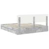 vidaXL Storage Bed Concrete Grey 200 x 200 cm Engineered Wood