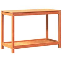 vidaXL Potting Table with Shelf Wax Brown 108x35x75 cm Solid Wood Pine