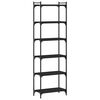 vidaXL Bookcase 6-Tier Black 60x30x188 cm Engineered Wood