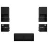 vidaXL TV Wall Units 8 pcs Black Oak Engineered Wood