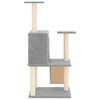 vidaXL Cat Tree with Sisal Scratching Posts Light Grey 109 cm