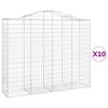 vidaXL Arched Gabion Baskets 10 pcs 200x50x160/180 cm Galvanised Iron