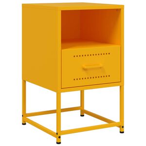 vidaXL Bedside Cabinet Mustard Yellow 36x39x60.5 cm Steel