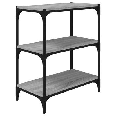 vidaXL Book Cabinet Grey Sonoma 60x33x70.5 cm Engineered Wood and Steel