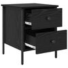 vidaXL Bedside Cabinet with Drawer Black oak 40 x 42 x 50 cm
