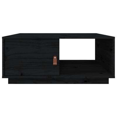 vidaXL Coffee Table Black 80x50x35.5 cm Solid Wood Pine