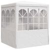 vidaXL Professional Party Tent with Side Walls 2x2 m White 90 g/m&sup2;